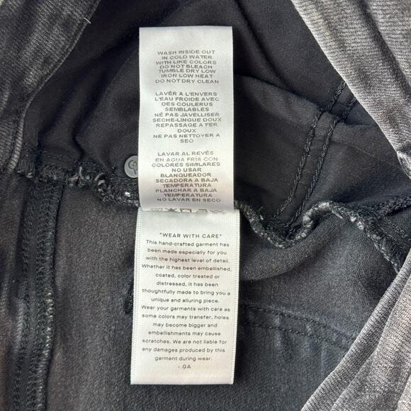 Good American Black271 Classic Slim-Straight Raw Step-Hem Jeans Plus Size 15 - Picture 10 of 14